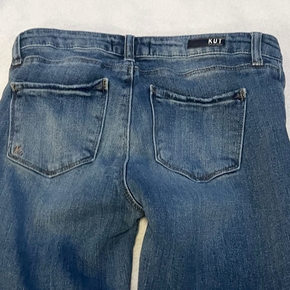Kut From The Kloth Reese Ankle Straight Leg Skinny Jeans Medium Wash Size 0 Blue - Picture 7 of 7